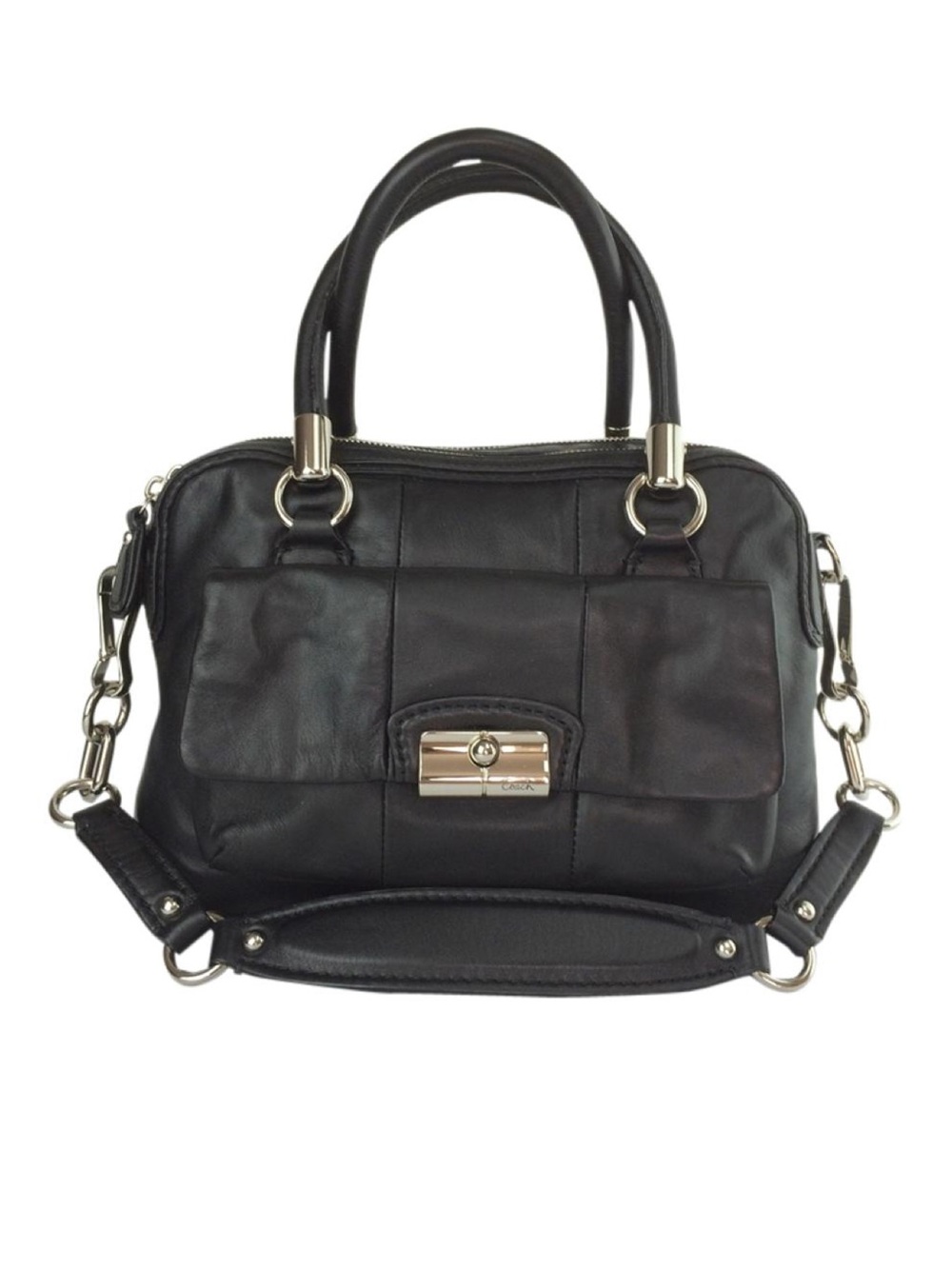 Vintage Coach Kristin Classic Black Leather Patchwork Satchel Coach 18277